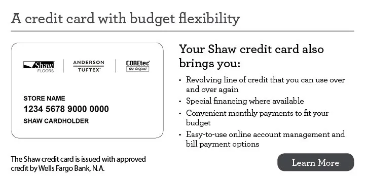 ShawCard_LearnMore_720x360-2 Financing card | Leader Flooring